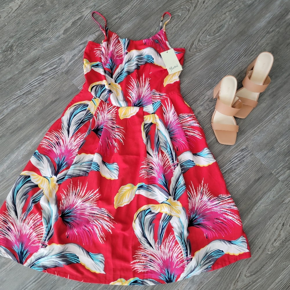 Yumi Tropical Spaghetti Strap Dress